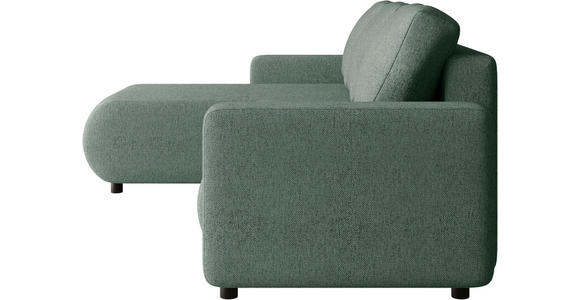 ECKSOFA Grün Webstoff  - Schwarz/Grün, MODERN, Kunststoff/Textil (150/240cm) - Xora