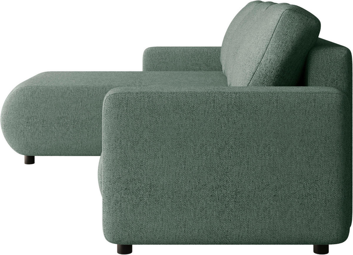 ECKSOFA Grün Webstoff  - Schwarz/Grün, MODERN, Kunststoff/Textil (150/240cm) - Xora