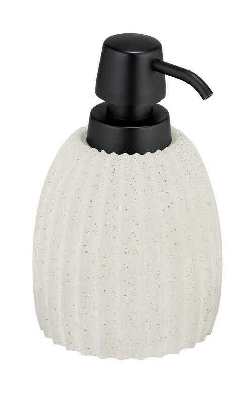 DÁVKOVAČ MYDLA čierna, svetlosivá - čierna/svetlosivá, Basics, plast/prírodné materiály (9/16/9cm) - Wenko