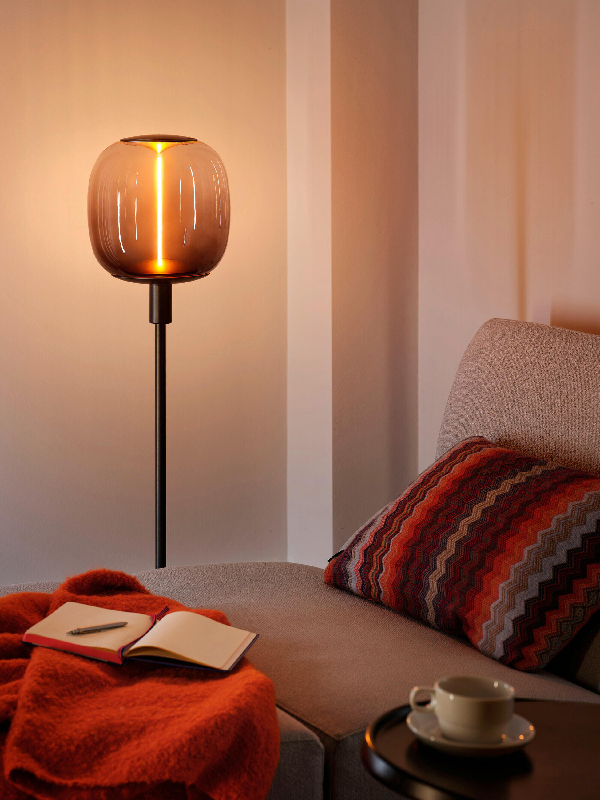 TISCHLEUCHTE 26/78 cm   - Dunkelgrau, Basics, Metall (26/78cm) - Osram