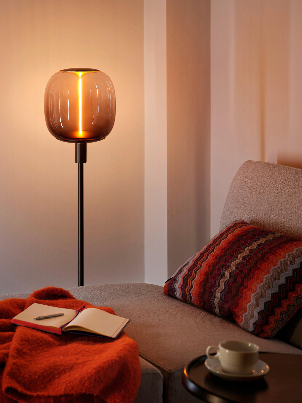 TISCHLEUCHTE 26/78 cm   - Dunkelgrau, Basics, Metall (26/78cm) - Osram