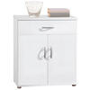 KOMODA   60/70/30 cm   bijela  - bijela/srebrne boje, Konvencionalno, drvni materijal/plastika (60/70/30cm) - Carryhome
