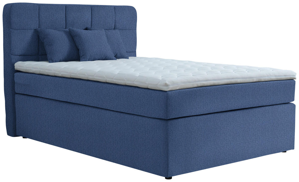 BOXSPRINGBETT 140/200 cm  in Blau  - Blau/Schwarz, Konventionell, Kunststoff/Textil (140/200cm) - Moderano