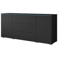 SIDEBOARD Vera  in 150/67,9/39,5 cm  - Schwarz/Graphitfarben, Basics, Holzwerkstoff/Kunststoff (150/67,9/39,5cm) - P & B