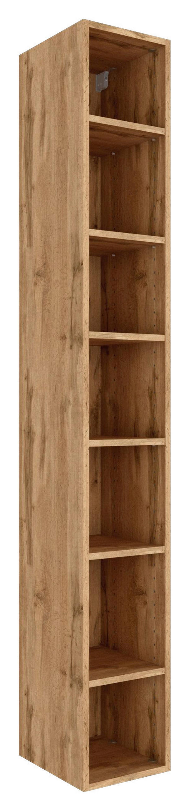 REGÁL DO KÚPEĽNE, farba duba, 25/180/35 cm - farba duba/strieborná, Konventionell, kompozitné drevo/plast (25/180/35cm) - Held