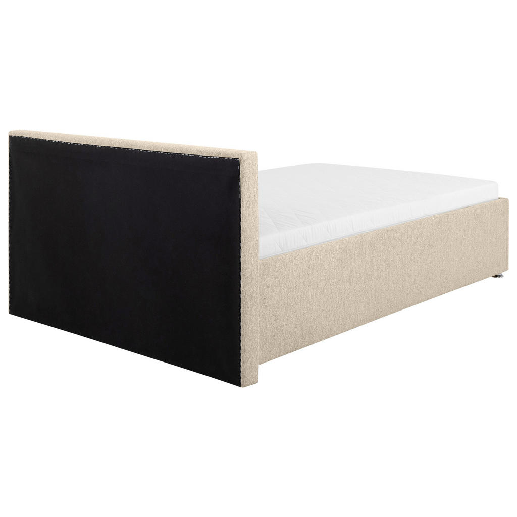 Thumbnail - Mid.you Polsterbett, Beige, Holz, Birke, Buche, Sperrholz,Hartholz, 120x200 cm, Bettkasten, gepolstertes Kopfteil, Stoff...