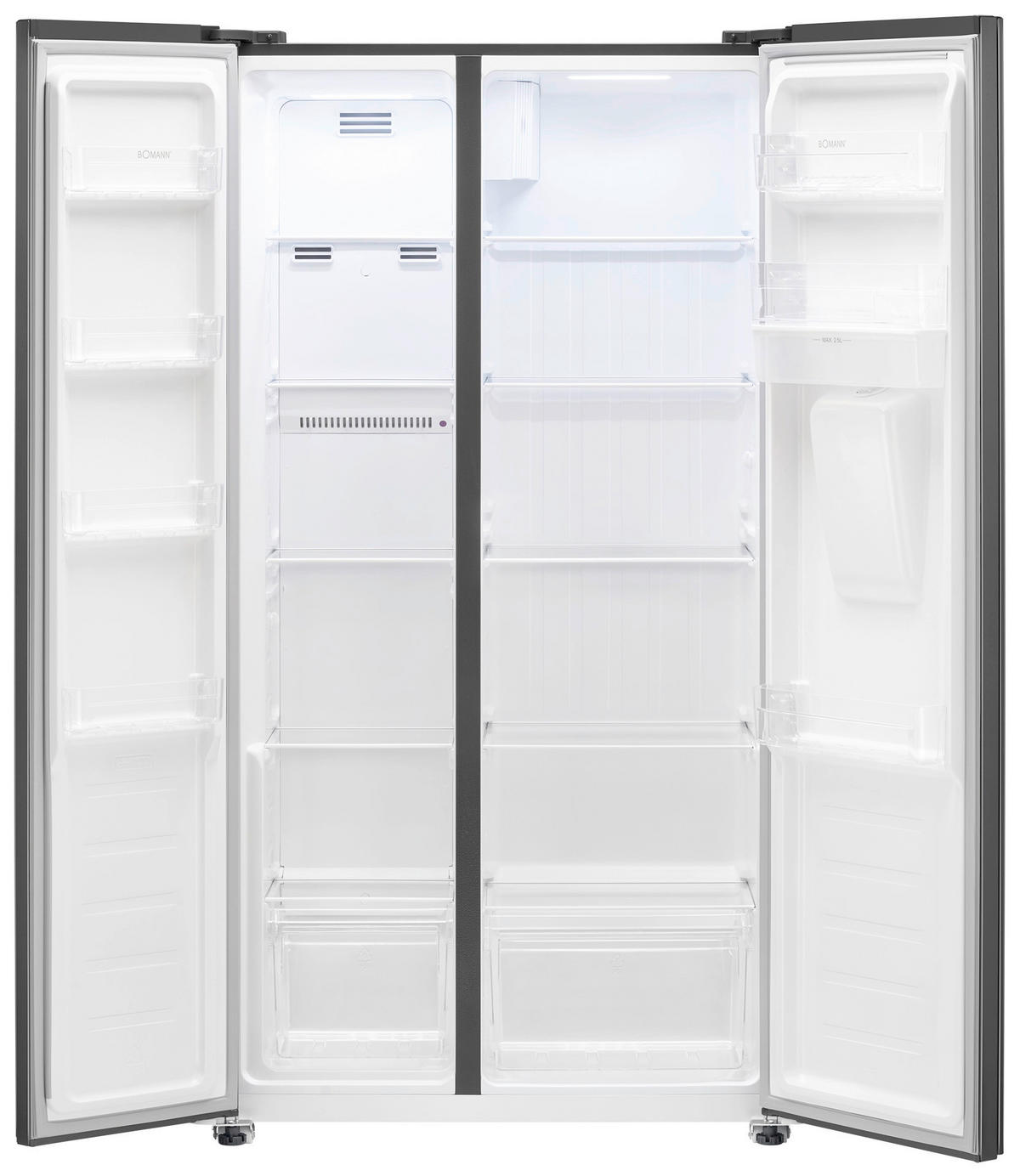SIDE-BY-SIDE 90/177/59 cm SBS 7367  - Schwarzchrom, Trend, Kunststoff (90/177/59cm) - Bomann