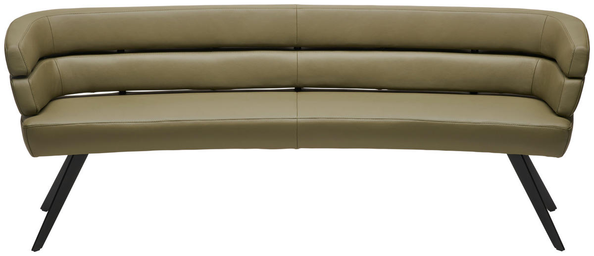 SITZBANK 229/84/77 cm Echtleder Grün  - Schwarz/Grün, Design, Leder/Metall (229/84/77cm) - Joop!