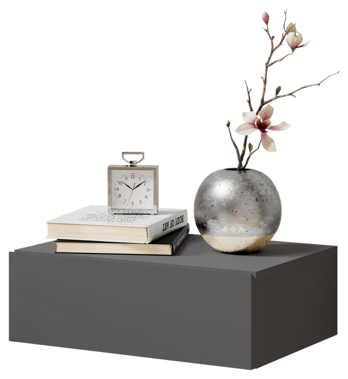 NACHTSCHRANK 42/14/30 cm  - Graphitfarben, MODERN, Holzwerkstoff (42/14/30cm) - Livetastic