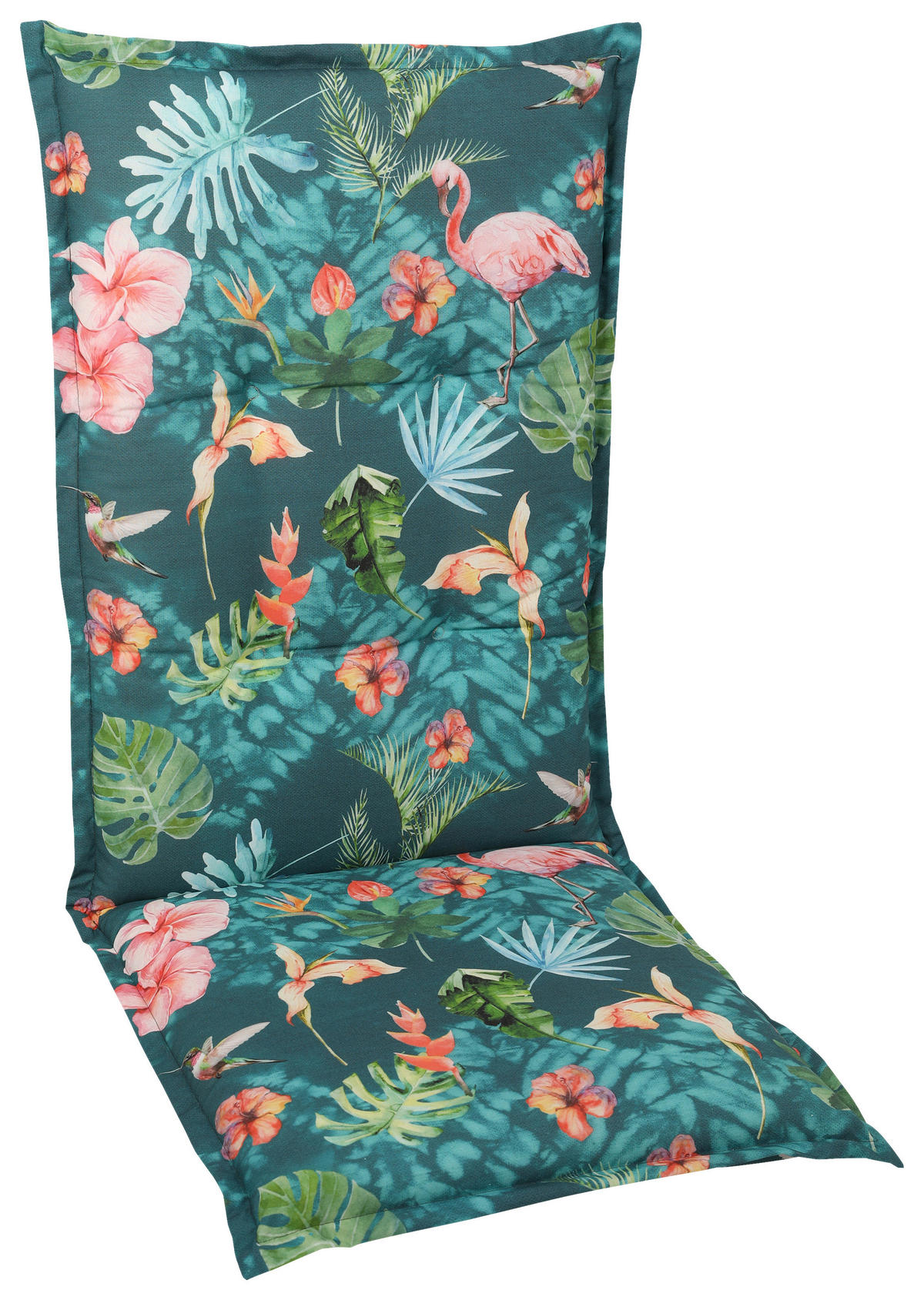 SESSELAUFLAGE in Blau, Grün, Pink Floral  - Blau/Pink, Basics, Textil (50/7/108cm)