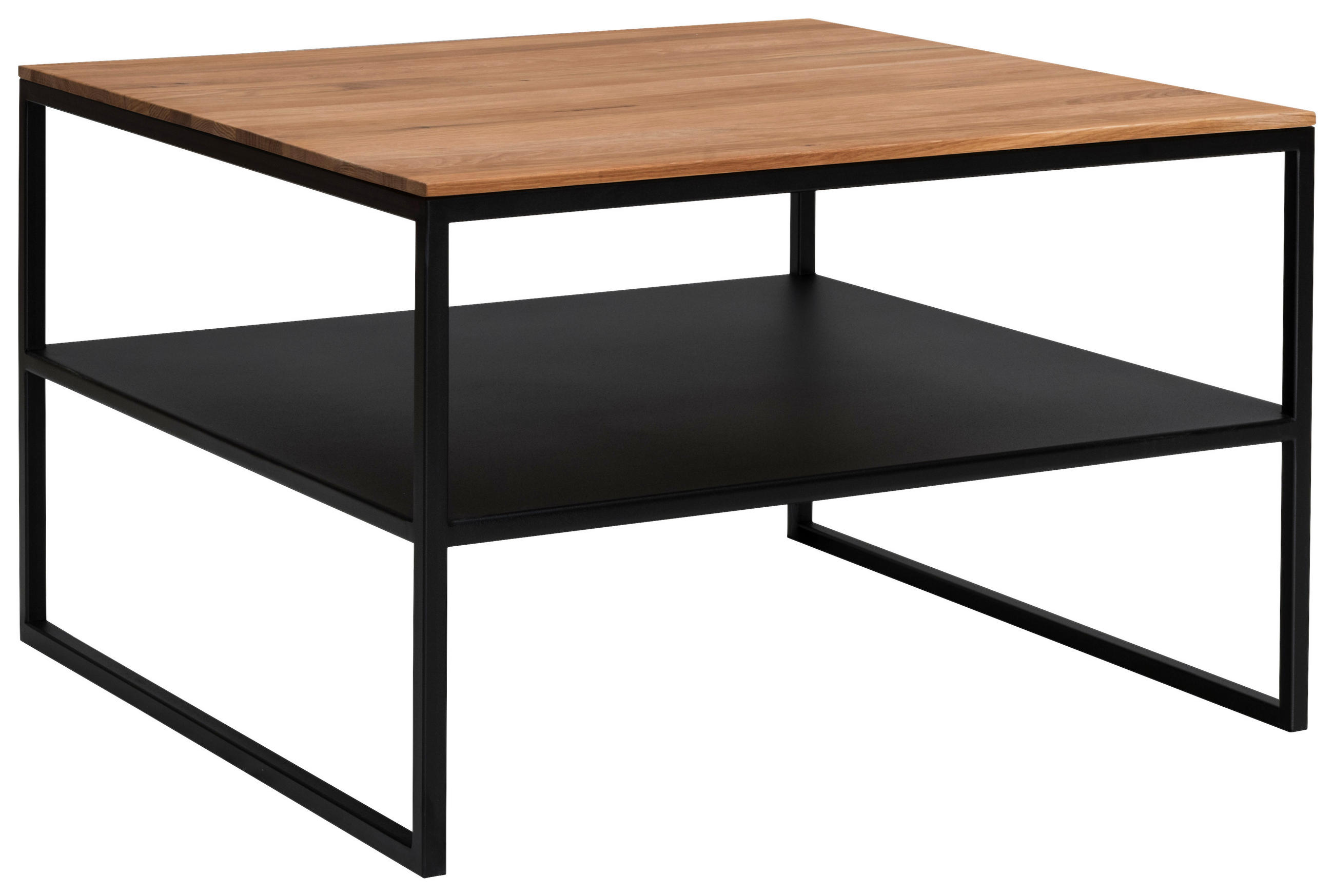 COUCHTISCH in Metall 65/65/41 cm  - Eichefarben/Schwarz, Design, Holz/Metall (65/65/41cm) - Johann Jakob