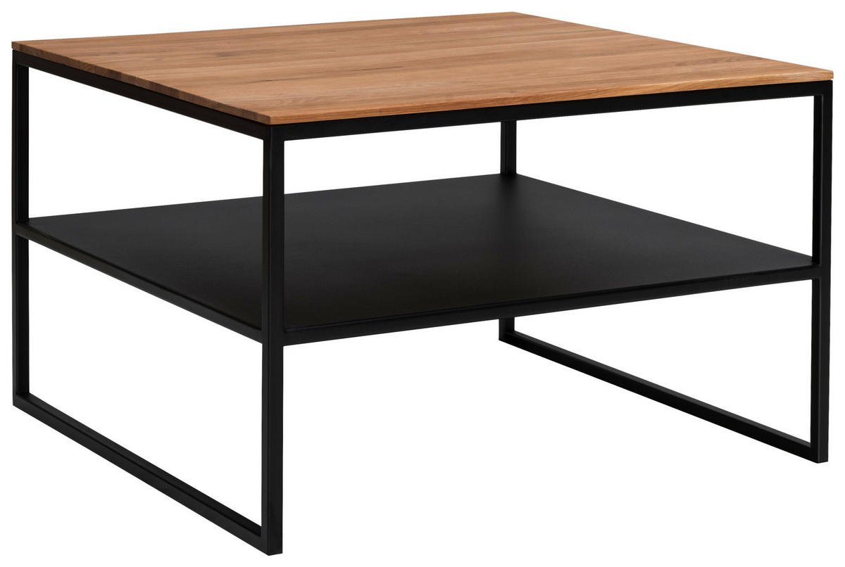 COUCHTISCH in Metall 65/65/41 cm  - Eichefarben/Schwarz, Design, Holz/Metall (65/65/41cm) - Johann Jakob