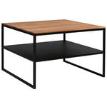 COUCHTISCH in Metall 65/65/41 cm  - Eichefarben/Schwarz, Design, Holz/Metall (65/65/41cm) - Johann Jakob