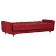 SCHLAFSOFA Morton  in Flachgewebe Rot  - Rot/Schwarz, KONVENTIONELL, Textil/Metall (230/84/95cm) - Xora
