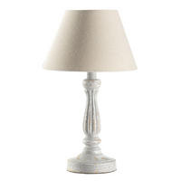 TISCHLEUCHTE 058 RAFFY 20/35 cm  - Weiß Hochglanz/Weiß, KONVENTIONELL, Holz/Kunststoff (20/35cm)