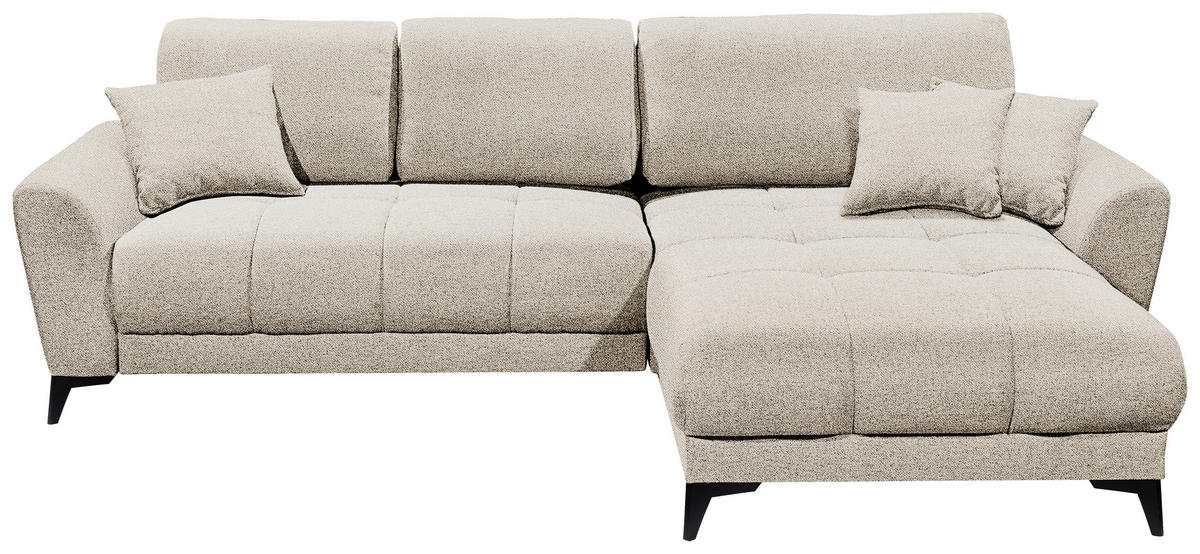ECKSOFA in Webstoff Hellbraun  281/189 cm  - Hellbraun/Schwarz, MODERN, Kunststoff/Textil (281/189cm) - Carryhome