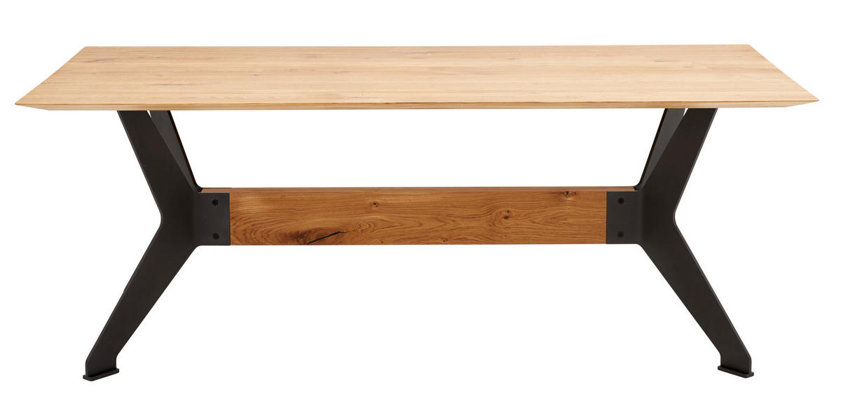 ESSTISCH in Metall, Holz 220/100/77 cm  - Eichefarben/Anthrazit, Design, Holz/Metall (220/100/77cm) - Bert Plantagie