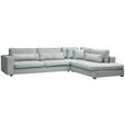 ECKSOFA in Chenille Grau  - Schwarz/Grau, KONVENTIONELL, Kunststoff/Textil (314/250cm) - Carryhome