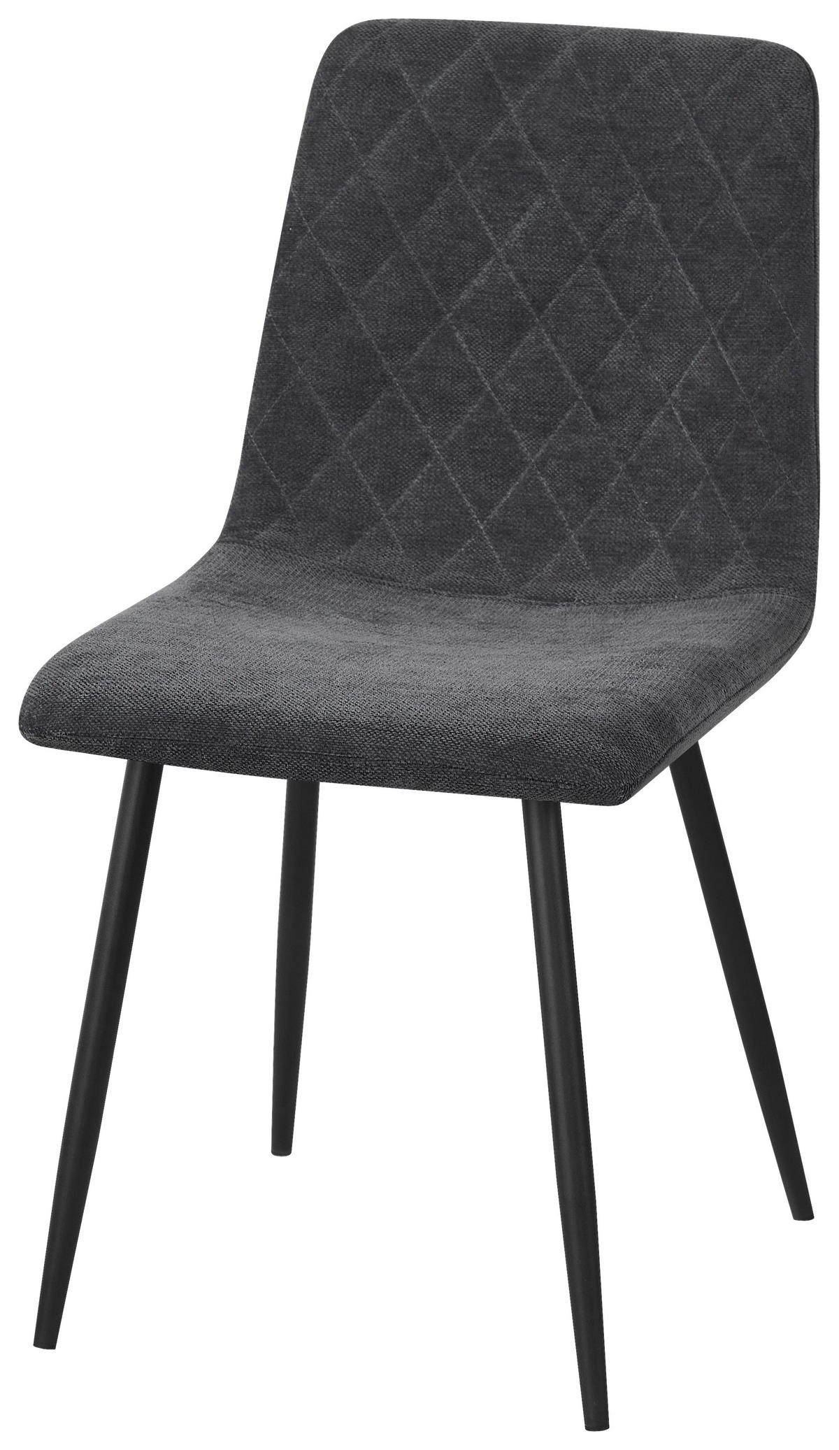 STUHL   Webstoff  - Dunkelgrau/Schwarz, Design, Textil/Metall (45/87/55cm) - Ti'me