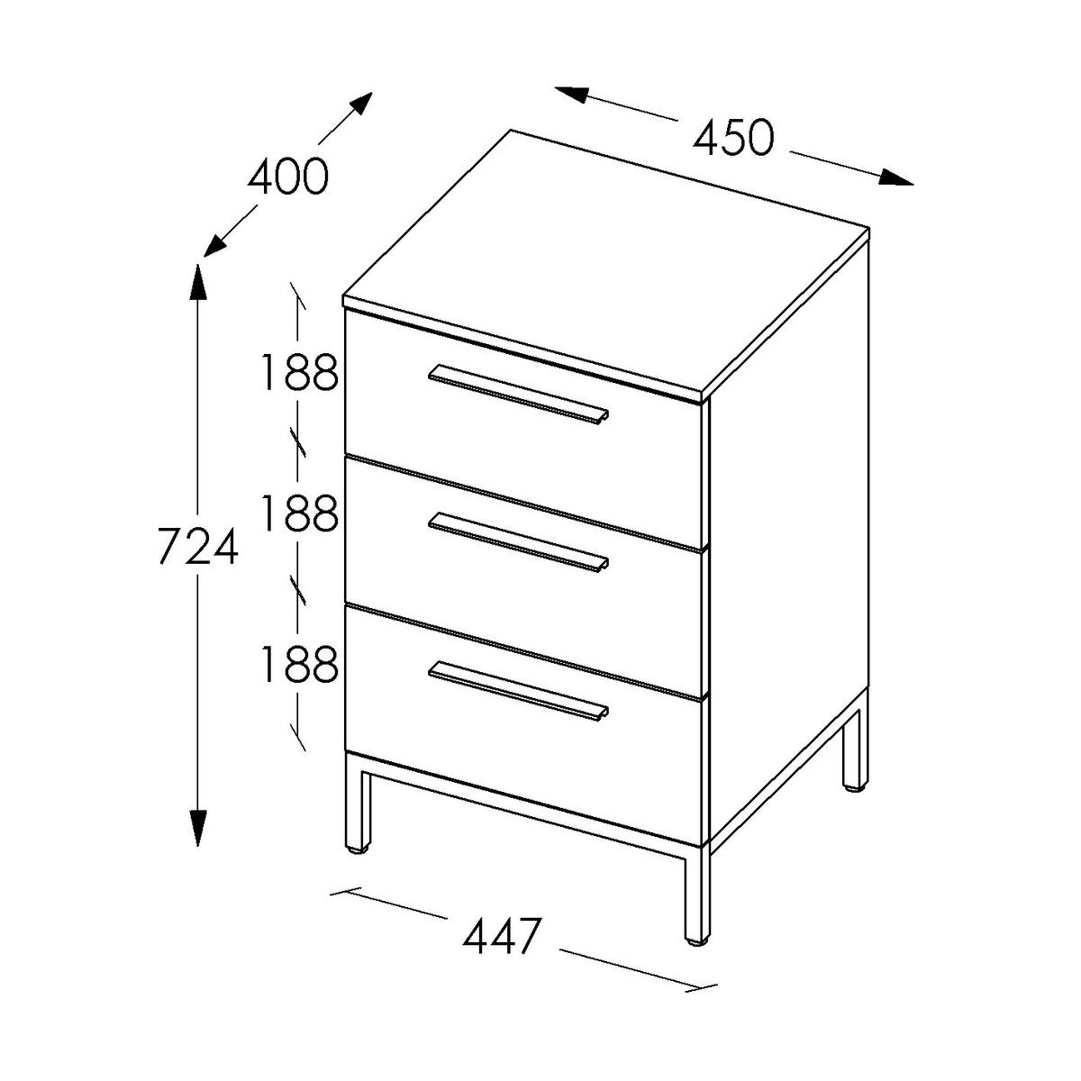 NACHTSCHRANK 45/72,4/40 cm  - Schilfgrün/Schwarz, MODERN, Holzwerkstoff/Metall (45/72,4/40cm)