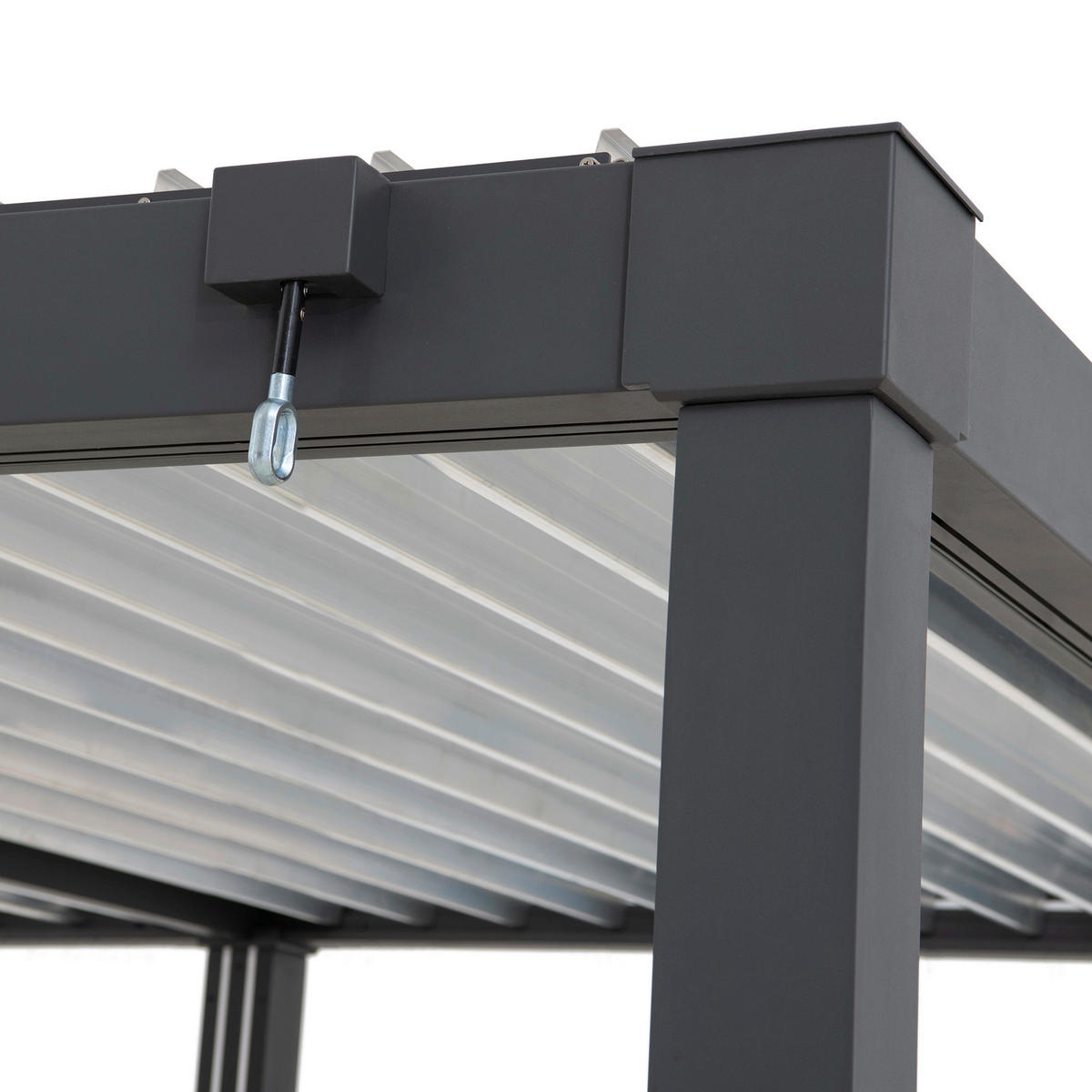 PAVILLON 406/223/306 cm Aluminium  - Anthrazit/Silberfarben, Basics, Metall (406/223/306cm) - Modante