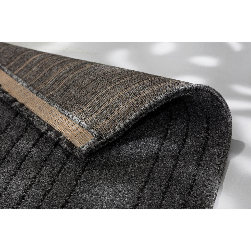 Thumbnail - Schöner Wohnen Webteppich Pure Design, Anthrazit, Textil, Graphik, rechteckig, 80x150 cm, für Fußbodenheizung geeignet, ...