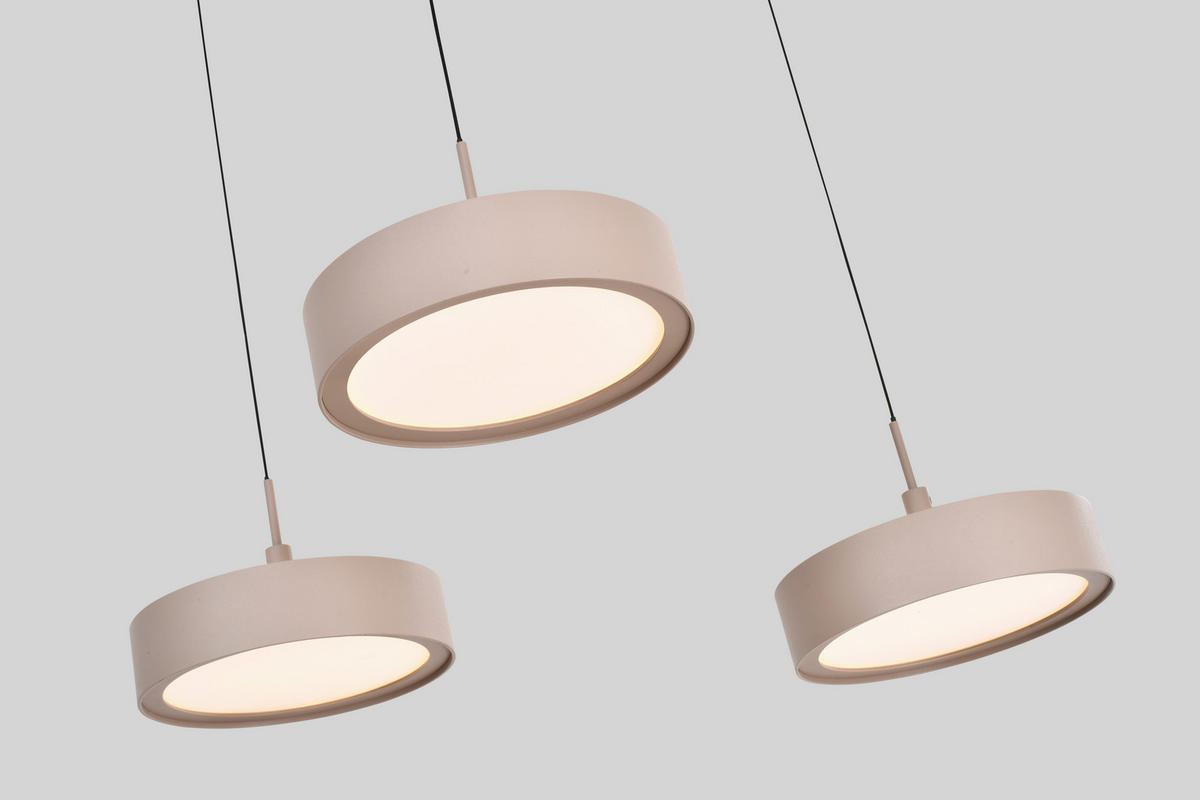 LED-HÄNGELEUCHTE Valensole 117,5/150/36,5 cm  - Sandfarben, Design, Metall (117,5/150/36,5cm)