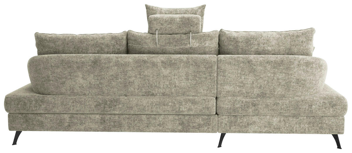 ECKSOFA in Webstoff Hellgrün  - Schwarz/Hellgrün, Konventionell, Textil/Metall (183/293cm) - Carryhome