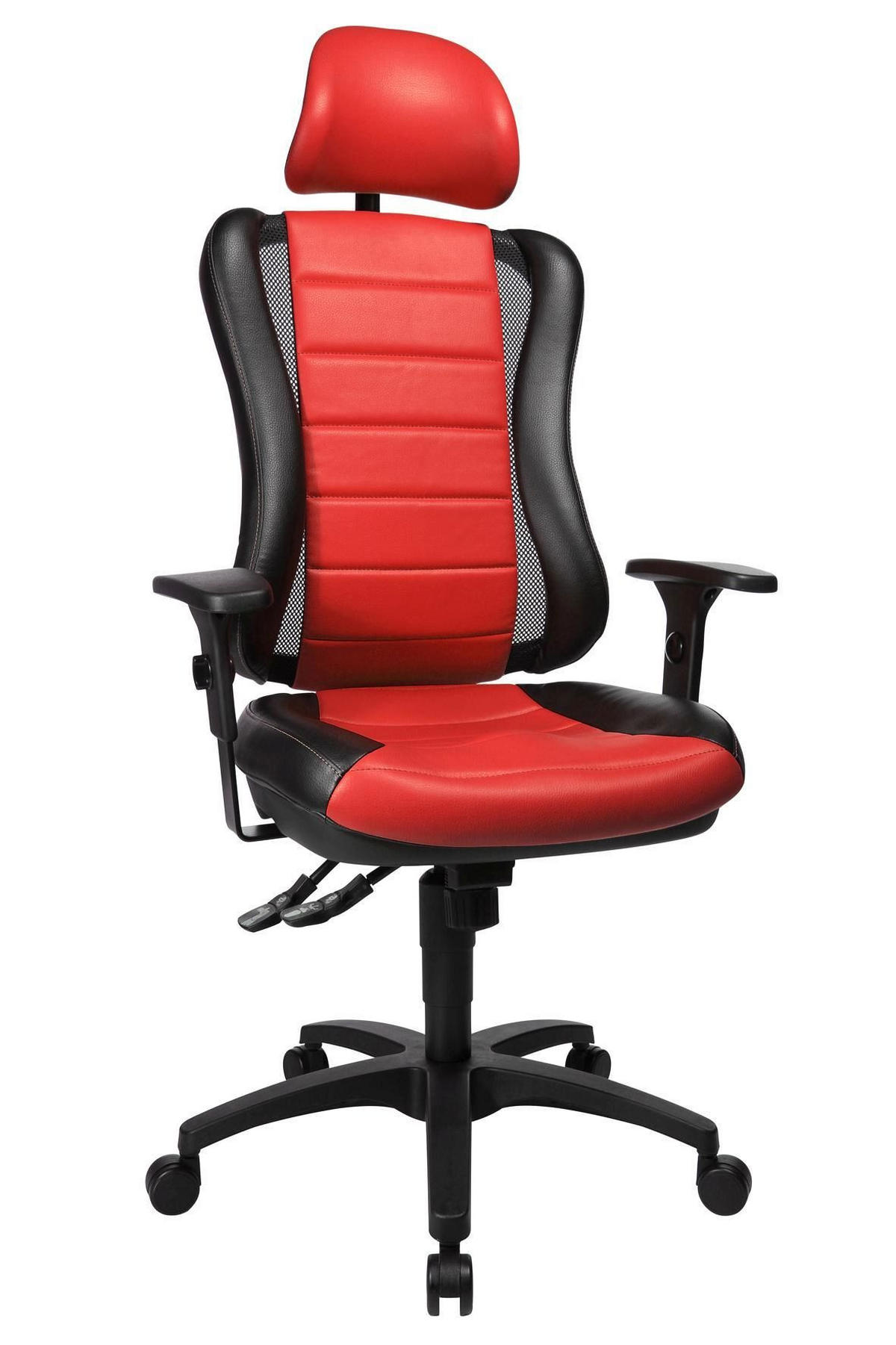 DREHSTUHL  in Grau, Rot, Schwarz  - Rot/Schwarz, Design, Kunststoff/Textil (50/121-150/47cm) - Topstar