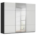 SCHWEBETÜRENSCHRANK  in Schwarz, Weiß  - Alufarben/Schwarz, KONVENTIONELL, Glas/Holzwerkstoff (242/223/68cm) - Novel