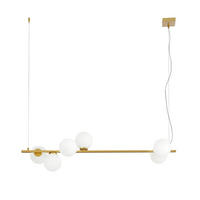 HÄNGELEUCHTE 120/32/150 cm  - Goldfarben/Weiß, Design, Glas/Metall (120/32/150cm)