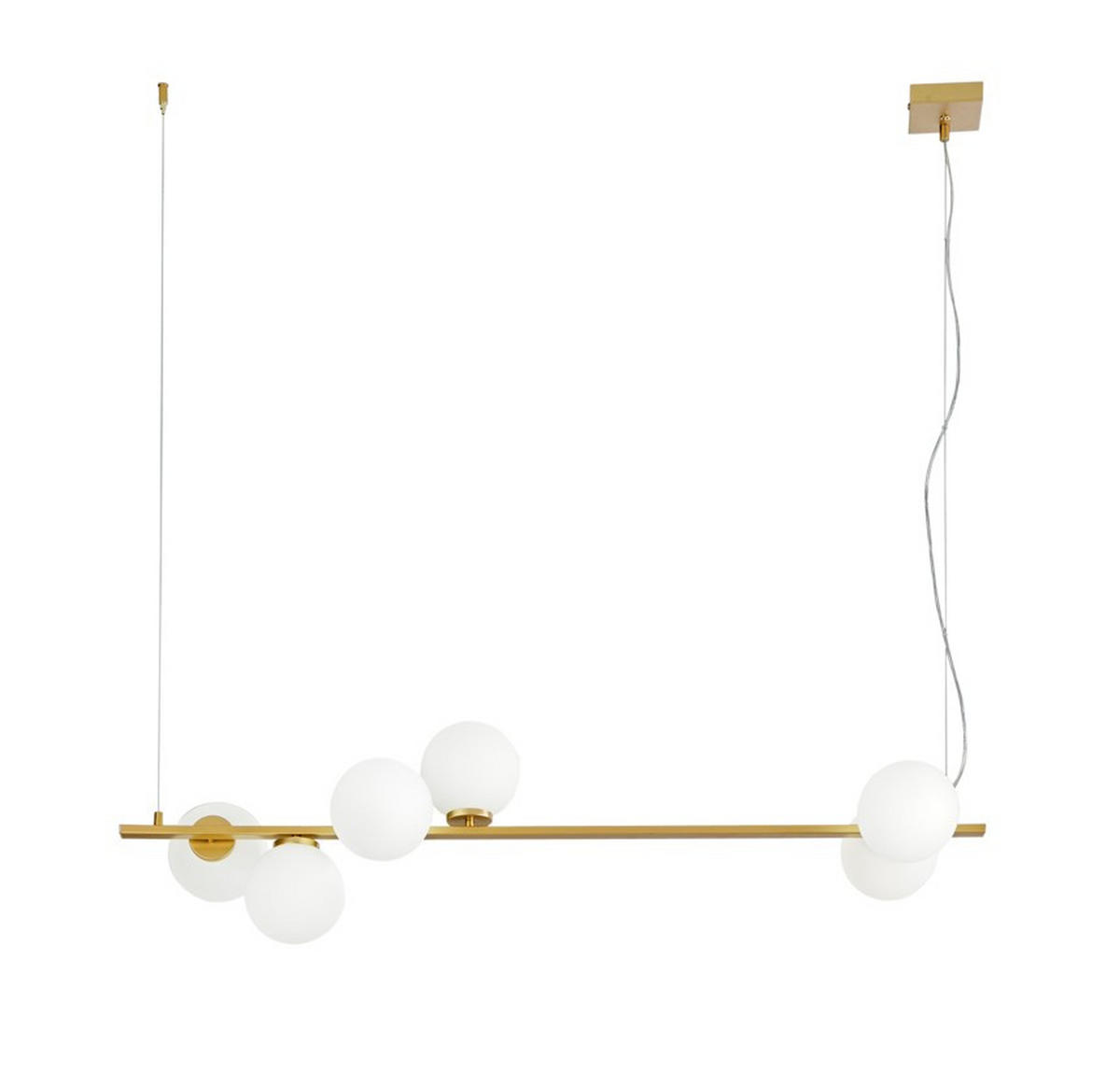 HÄNGELEUCHTE 120/32/150 cm  - Goldfarben/Weiß, Design, Glas/Metall (120/32/150cm)