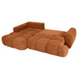 ECKSOFA in Flachgewebe Rostfarben  - Rostfarben/Schwarz, KONVENTIONELL, Kunststoff/Textil (174/274cm) - Carryhome
