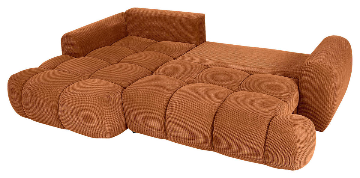 ECKSOFA in Flachgewebe Rostfarben  - Rostfarben/Schwarz, Konventionell, Kunststoff/Textil (174/274cm) - Carryhome