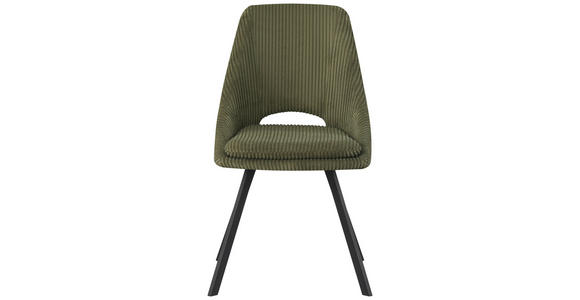 STUHL   Cord  Olivgrün  - Schwarz/Olivgrün, Design, Textil/Metall (48/85/56cm) - Carryhome