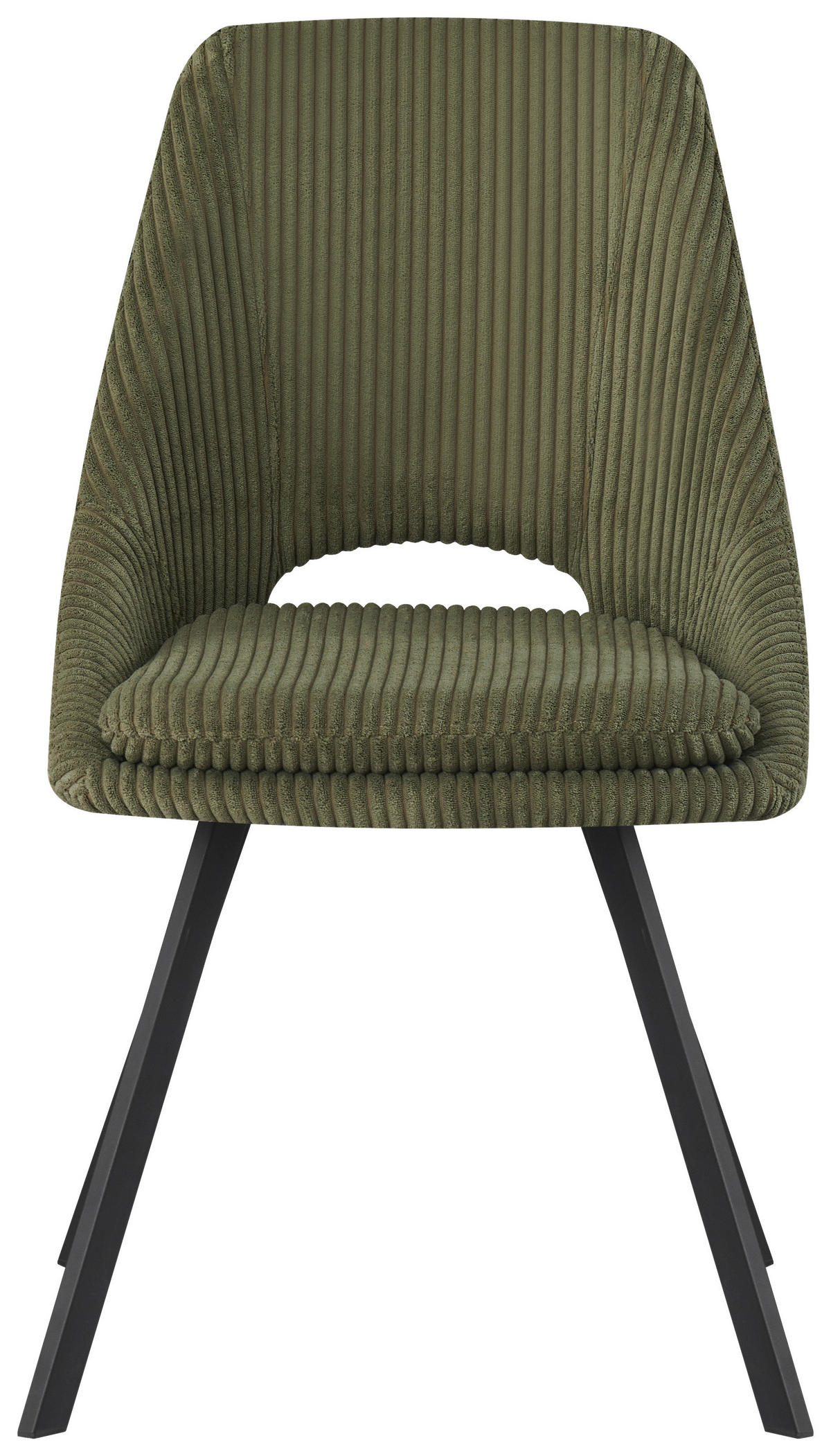 STUHL Cord Olivgrün  - Schwarz/Olivgrün, Design, Textil/Metall (48/85/56cm) - Carryhome