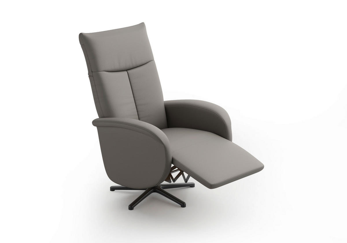 DREHSTUHL Mokka  - Schwarz/Mokka, MODERN, Leder/Metall (75/112/82cm) - Sit & More