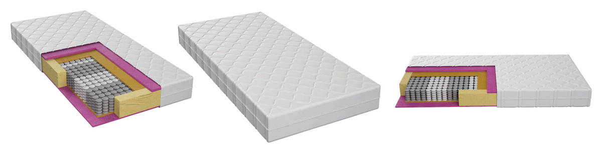 TASCHENFEDERKERNMATRATZE 90/200 cm Höhe ca. 18 cm  - Weiß, Basics, Textil (90/200cm) - Boxxx