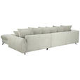 ECKSOFA Elfenbein Cord Rückenkissen, Armlehnenkissen, Rücken echt  - Elfenbein/Schwarz, KONVENTIONELL, Textil/Metall (332/231cm) - Carryhome