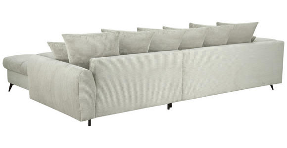 ECKSOFA Elfenbein Cord Rückenkissen, Armlehnenkissen, Rücken echt  - Elfenbein/Schwarz, KONVENTIONELL, Textil/Metall (332/231cm) - Carryhome