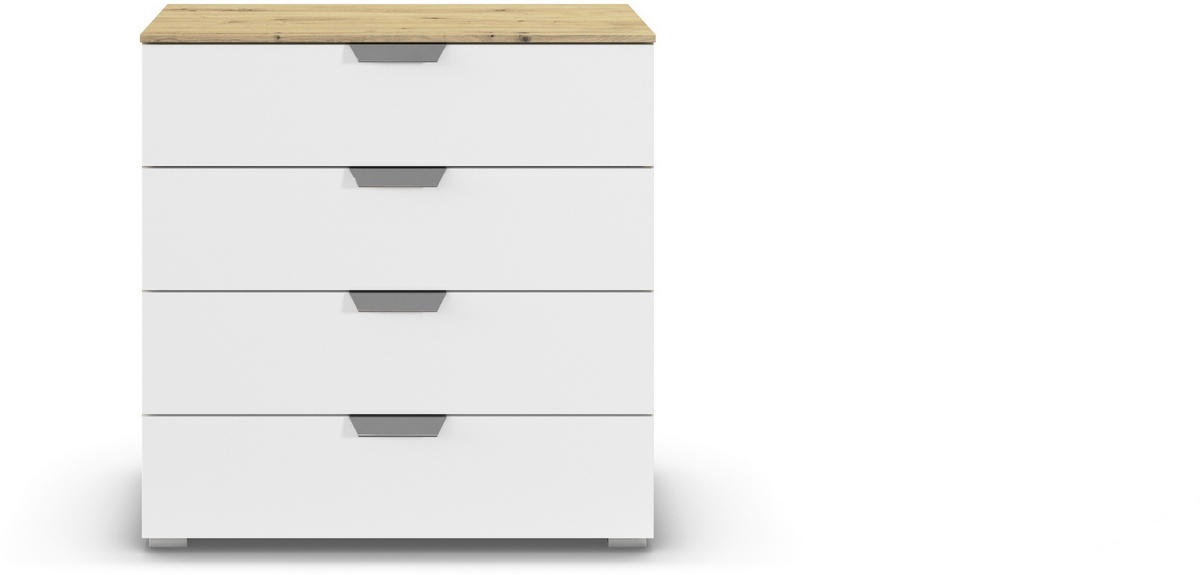 KOMMODE  in 80/81/42 cm  - Chromfarben/Weiß, Design, Holzwerkstoff/Metall (80/81/42cm) - Carryhome