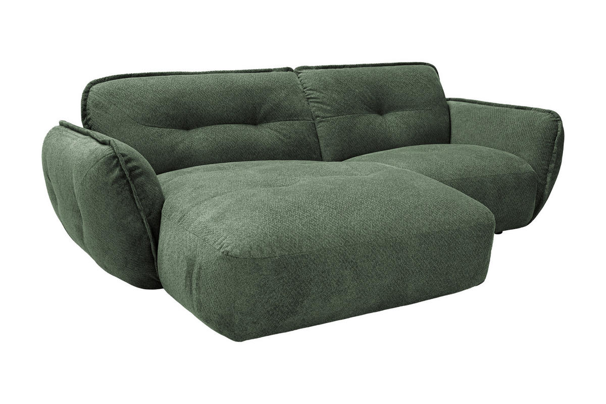 ECKSOFA  Struktur Grün  - Schwarz/Grün, Modern, Kunststoff/Textil (184/269cm) - Trendmanufaktur