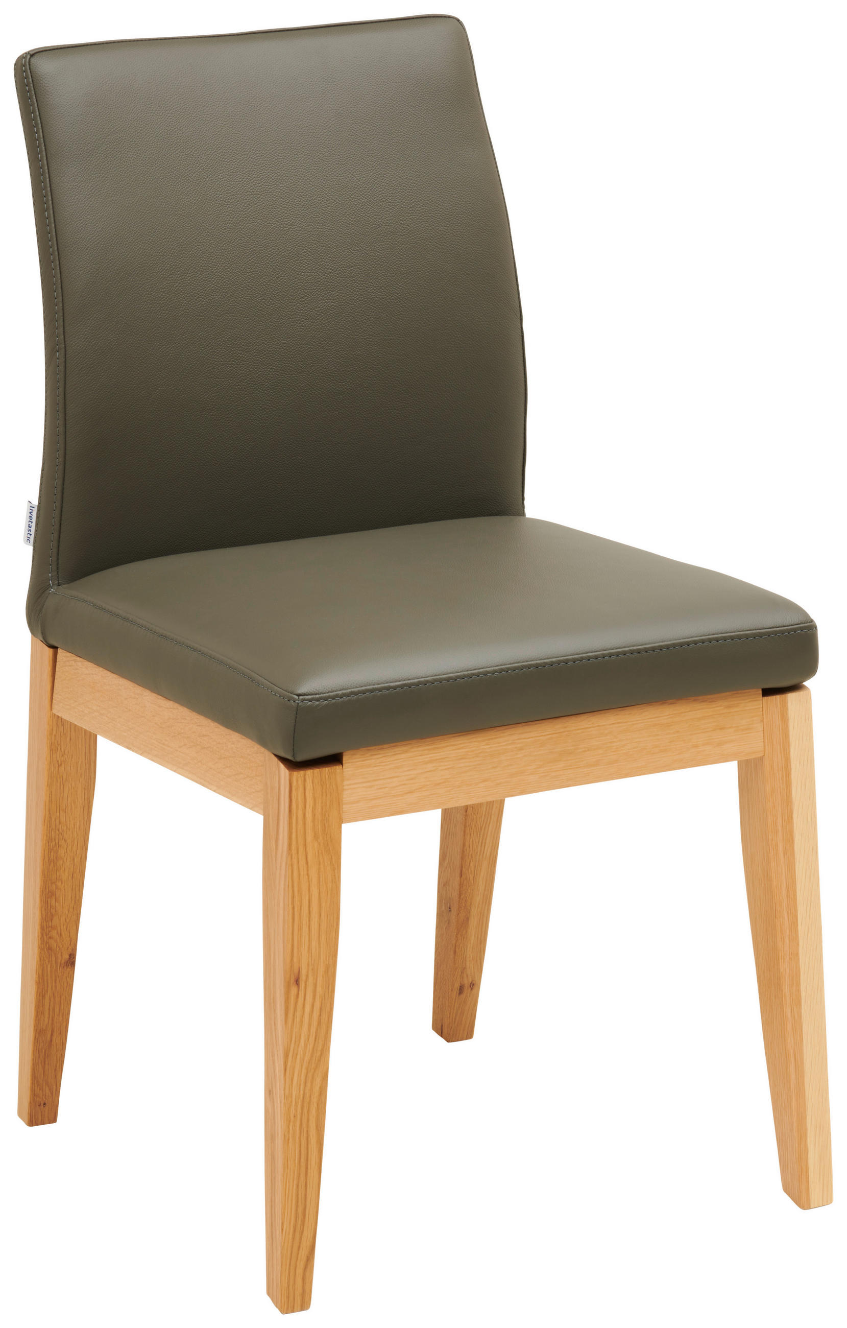 STUHL  in Echtleder pigmentiert  - Eichefarben/Anthrazit, Modern, Leder/Holz (48,5/86,5/60cm) - Livetastic