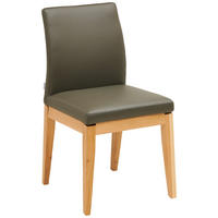 ŽIDLE, antracitová - barvy dubu/antracitová, Moderní, dřevo/kůže (48,5/86,5/60cm) - Livetastic