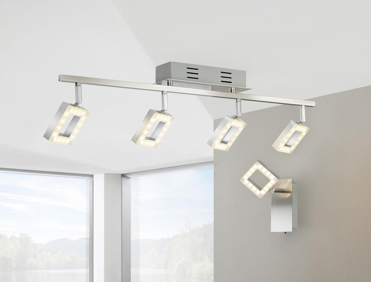 LED REFLEKTOR - alumíniumszínű/nikkelszínű, Basics, műanyag/fém (67,5cm) - Novel