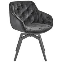 ARMLEHNSTUHL  in Eisen Samt  - Schwarz, Modern, Holz/Textil (58/83/63cm) - Livetastic