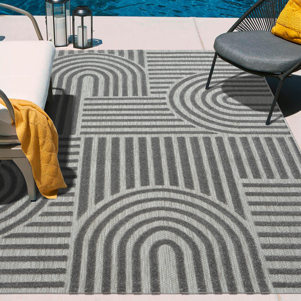 OUTDOORTEPPICH 80/150 cm Berlin Grau  - Grau, Basics, Kunststoff/Textil (80/150cm)