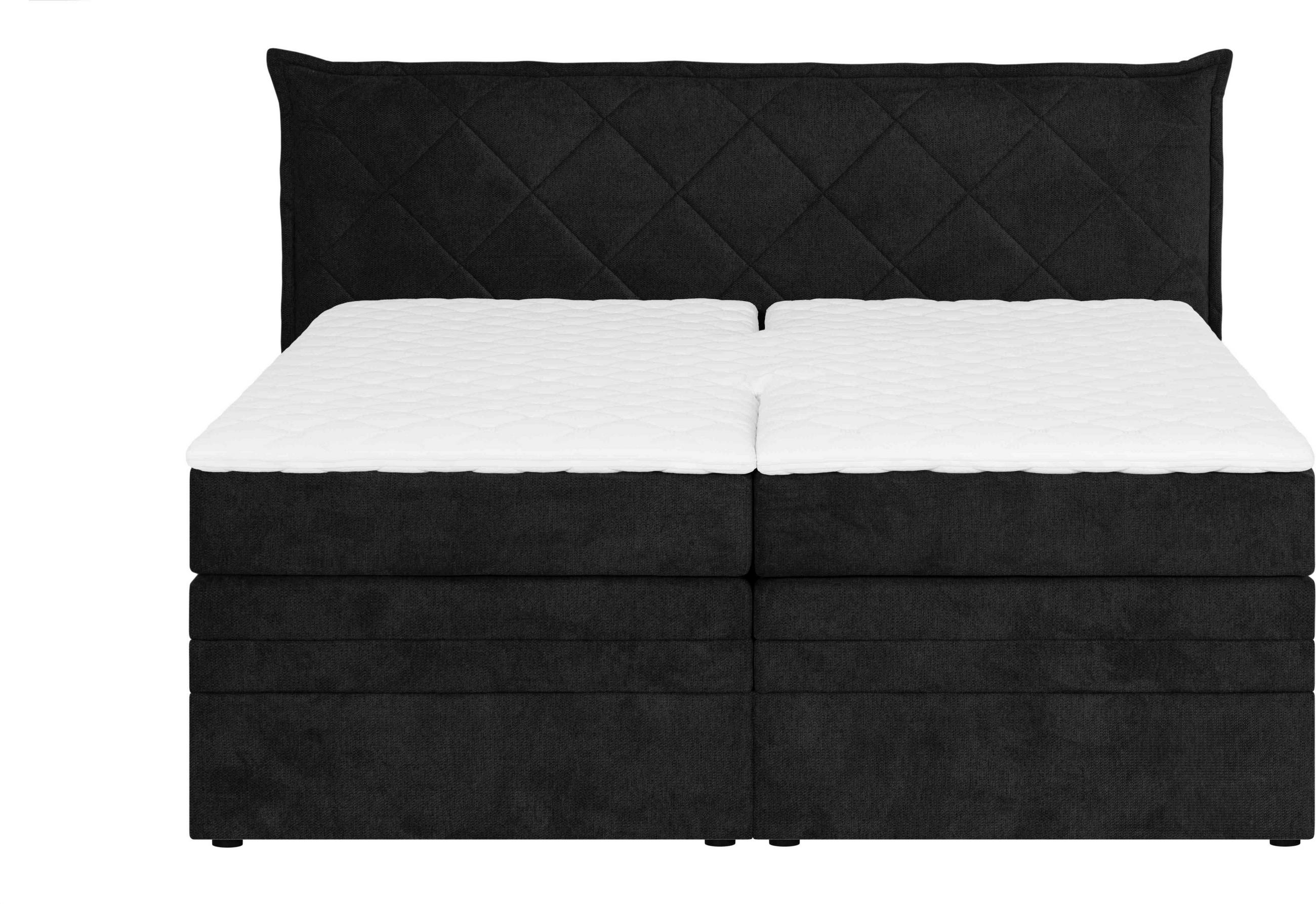 BOXSPRINGBETT 180/200 cm  in Schwarz  - Schwarz, KONVENTIONELL, Holz/Textil (180/200cm) - Welnova
