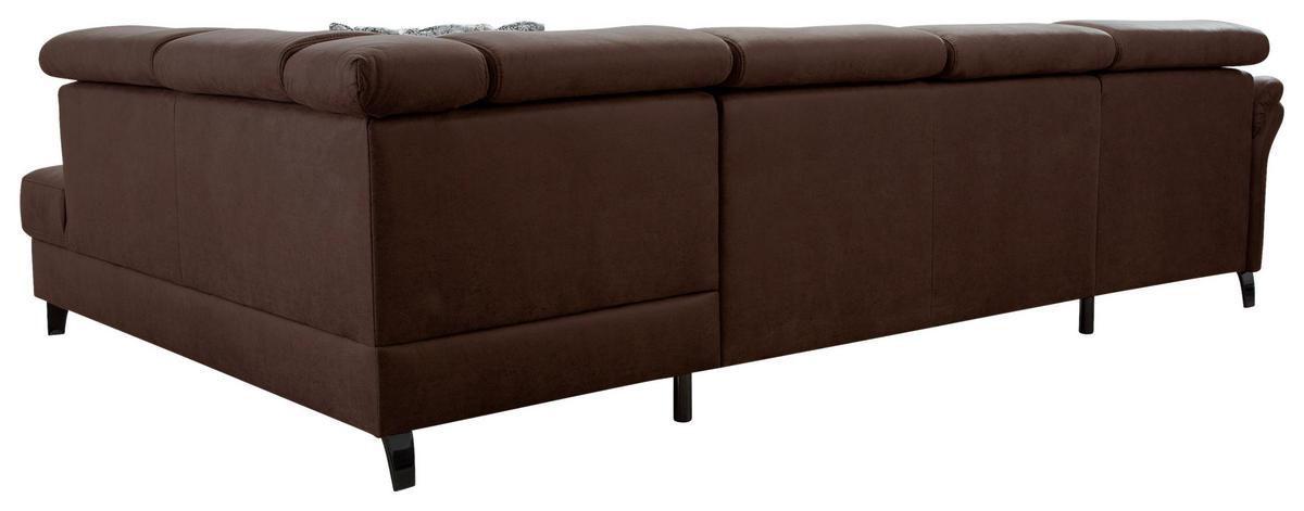 WOHNLANDSCHAFT in Mikrofaser Cognac  - Cognac/Schwarz, KONVENTIONELL, Textil/Metall (165/317/193cm) - Sit & More