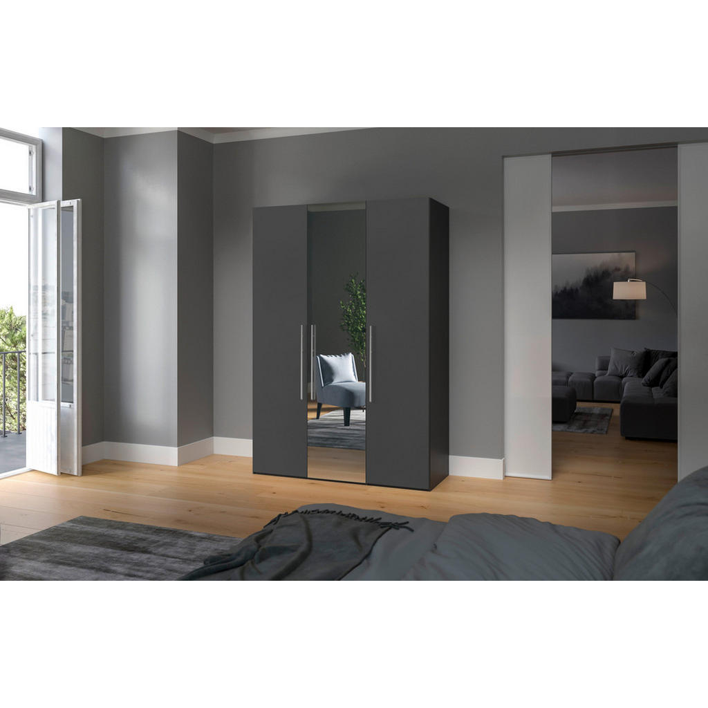 Thumbnail - Boxxx Drehtürenschrank, Anthrazit, Schwarz, Holzwerkstoff, 2 Fächer, 152x195x59 cm, erweiterbar, Beimöbel erhältlich, um...